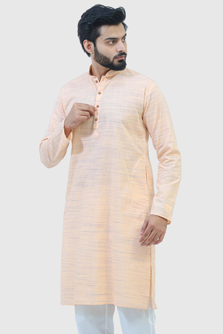 Bluesaanchi Men's Light Orange Kurta Set - Veshbhoshaa