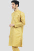 Bluesaanchi Men's Light Yellow Buta Silk Kurta Set - Veshbhoshaa