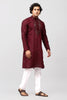 Bluesaanchi Men's Maroon Kurta Set with Embroidery Motif - Veshbhoshaa