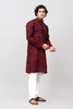 Bluesaanchi Men's Maroon Kurta Set with Embroidery Motif - Veshbhoshaa