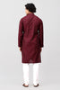 Bluesaanchi Men's Maroon Kurta Set with Embroidery Motif - Veshbhoshaa