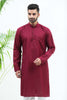 Bluesaanchi Men's Maroon Matka Silk Kurta Set - Veshbhoshaa