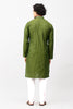 Bluesaanchi Men's Mehandi Green Kurta Set with Embroidery Motif - Veshbhoshaa