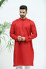 Bluesaanchi Men's Red Matka Silk Kurta Set - Veshbhoshaa