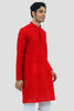 Bluesaanchi Men's Red Murli Chikankari Embroidery Kurta Pyjama Set - Veshbhoshaa