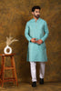 Bluesaanchi Men's Sky Blue Embroidered Kurta Set - Veshbhoshaa