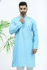 Bluesaanchi Men's Sky Blue Matka Silk Kurta Set - Veshbhoshaa