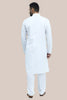 Bluesaanchi Men's White Matka Silk Kurta Set - Veshbhoshaa