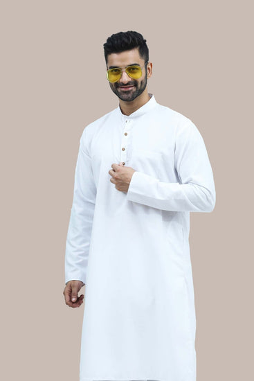 Bluesaanchi Men's White Matka Silk Kurta Set - Veshbhoshaa