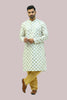 Bluesaanchi Men's White Mirror Embroidery Kurta Set - Veshbhoshaa