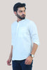 Bluesaanchi Men's White Short Kurta - Veshbhoshaa