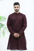 Bluesaanchi Men's Wine Matka Silk Kurta Set - Veshbhoshaa