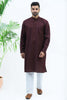 Bluesaanchi Men's Wine Matka Silk Kurta Set - Veshbhoshaa