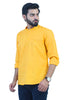 Bluesaanchi Men's Yellow Casual Short Kurta - Veshbhoshaa