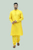 Bluesaanchi Men's Yellow Raw Silk Kurta Set - Veshbhoshaa