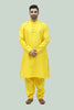 Bluesaanchi Men's Yellow Raw Silk Kurta Set - Veshbhoshaa