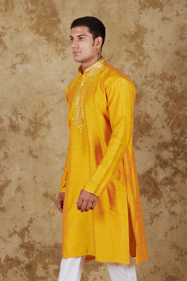 Bluesaanchi Mirror Magic Yellow Men's Kurta Set - Veshbhoshaa