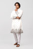 Bluesaanchi Phulkari Floral and Sequins Embroidered Kurta Set for Men White - Veshbhoshaa