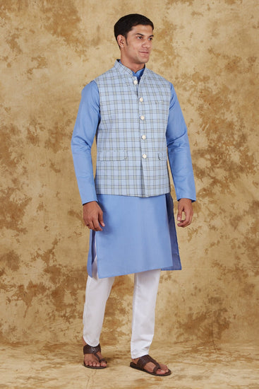 Bluesaanchi Sky Blue Waistcoat set - Veshbhoshaa