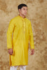 Bluesaanchi Sunshine: Handwoven Embroidered Kurta Set Maize yellow - Veshbhoshaa