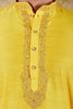 Bluesaanchi Sunshine: Handwoven Embroidered Kurta Set Maize yellow - Veshbhoshaa