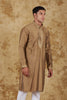 Bluesaanchi Sunshine: Handwoven Embroidered Kurta Set Raw umber - Veshbhoshaa