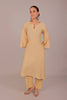 Bluesaanchi Women's Beige Kurti Pajama Set - Veshbhoshaa