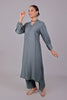 Bluesaanchi Women's Grey Kurti With Trouser Pajama Set - Veshbhoshaa