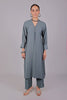 Bluesaanchi Women's Grey Kurti With Trouser Pajama Set - Veshbhoshaa