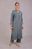 Bluesaanchi Women's Grey Kurti With Trouser Pajama Set - Veshbhoshaa