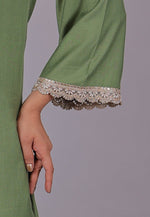 Bluesaanchi Women's Light Green Kurti Pajama Set - Veshbhoshaa