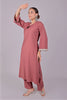 Bluesaanchi Women's Mauve Kurti Pajama Set - Veshbhoshaa