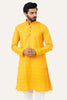 Bluesaanchi Yellow Textured Men's Kurta Set - Veshbhoshaa