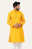 Bluesaanchi Yellow Textured Men's Kurta Set - Veshbhoshaa