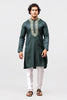 Bluesaanchi Zari Embroidered Kurta Set for Men Green Color - Veshbhoshaa