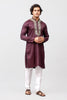 Bluesaanchi Zari Embroidered Kurta Set for Men Maroon Color - Veshbhoshaa