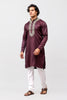 Bluesaanchi Zari Embroidered Kurta Set for Men Maroon Color - Veshbhoshaa