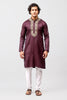 Bluesaanchi Zari Embroidered Kurta Set for Men Maroon Color - Veshbhoshaa