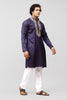 Bluesaanchi Zari Embroidered Kurta Set for Men Purple Color - Veshbhoshaa