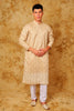 Bluesaanchi Zari Work Beige Kurta with Trouser Pajama - Veshbhoshaa