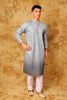 Bluesaanchi Zari Work Grey Kurta with Trouser Pajama - Veshbhoshaa