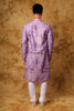 Bluesaanchi Zari Work Purple Kurta with Trouser Pajama - Veshbhoshaa