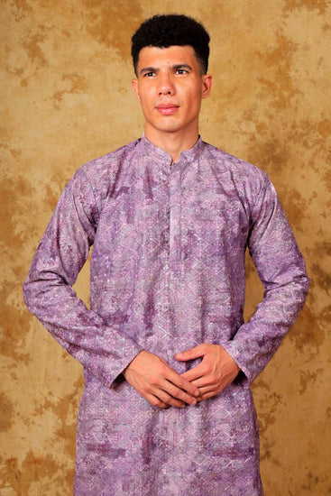 Bluesaanchi Zari Work Purple Kurta with Trouser Pajama - Veshbhoshaa