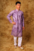 Bluesaanchi Zari Work Purple Kurta with Trouser Pajama - Veshbhoshaa