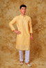 Bluesaanchi Zari Work Yellow Kurta with Trouser Pajama - Veshbhoshaa