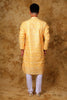 Bluesaanchi Zari Work Yellow Kurta with Trouser Pajama - Veshbhoshaa