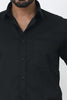 BLUEBIRD MEN'S BLACK COTTON LYCRA FORMAL SHIRT