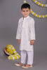 White Mirror Work Embroidery Kurta Set – Elegant & Classic for Your Little One - Veshbhoshaa