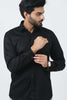 Men Black Cuffline Shirt - Veshbhoshaa