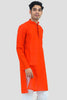 Men Orange Murli chikan Kurta Set - Veshbhoshaa